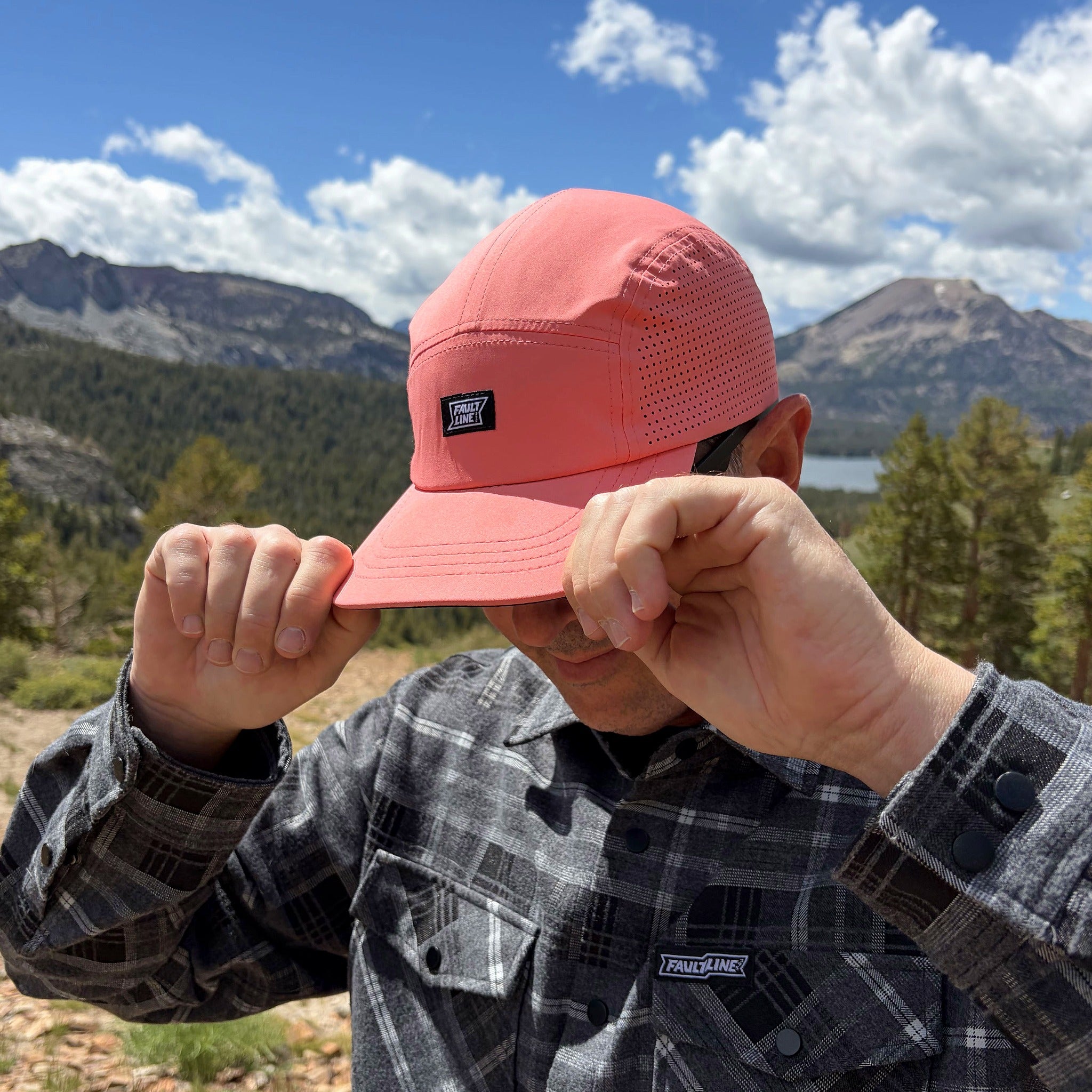 Crushable 5-Panel Camper Hat - Coral