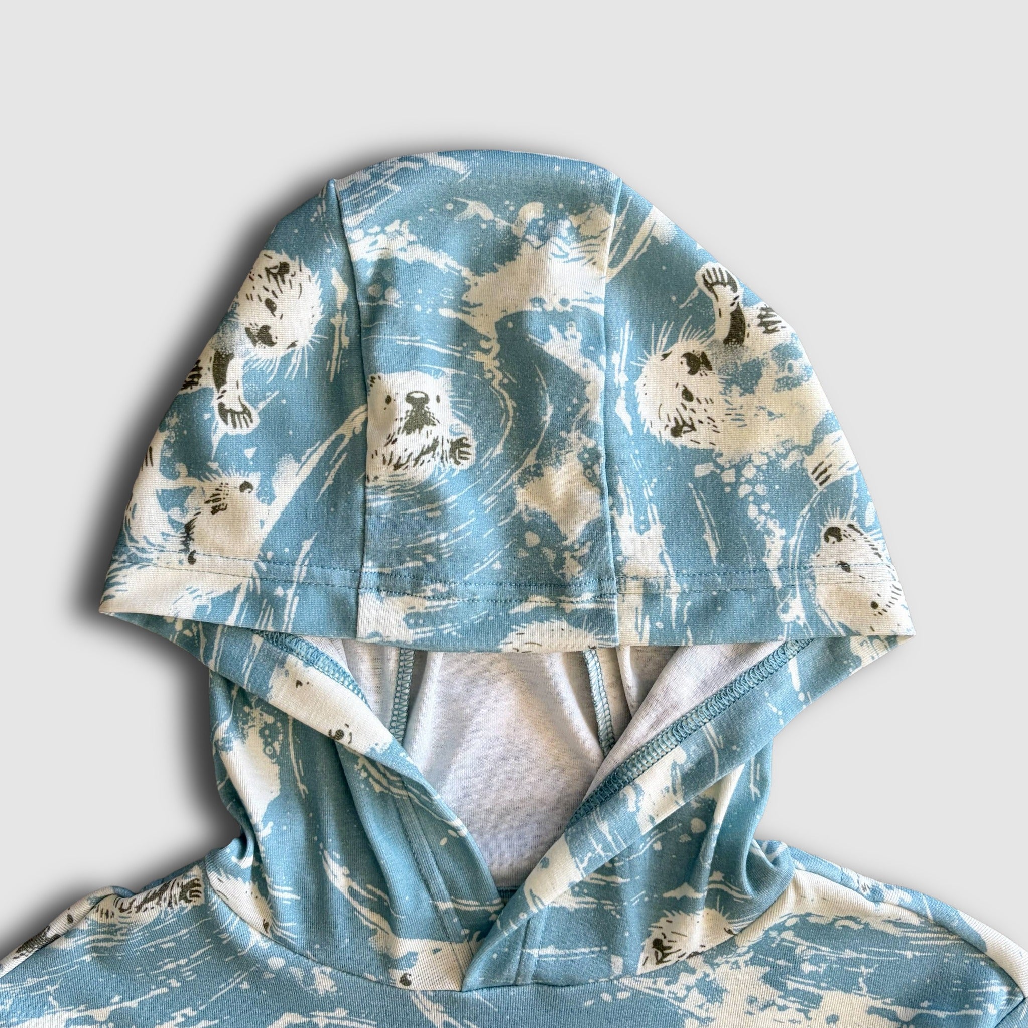 Detail photo of the 3-piece hood used on Faultline395 sun hoodies
