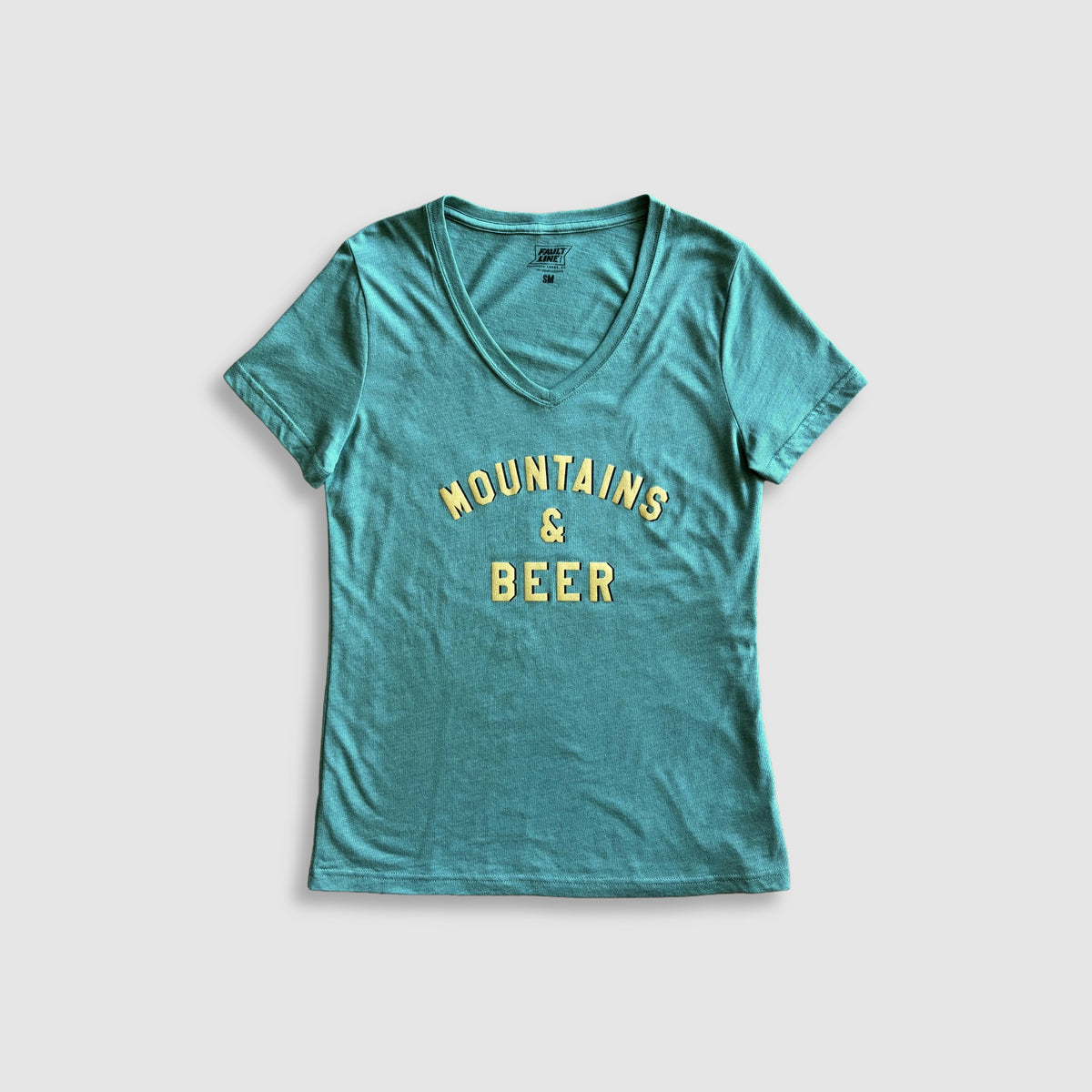 Women's Mountains & Beer V-Neck T-Shirt - Alpine