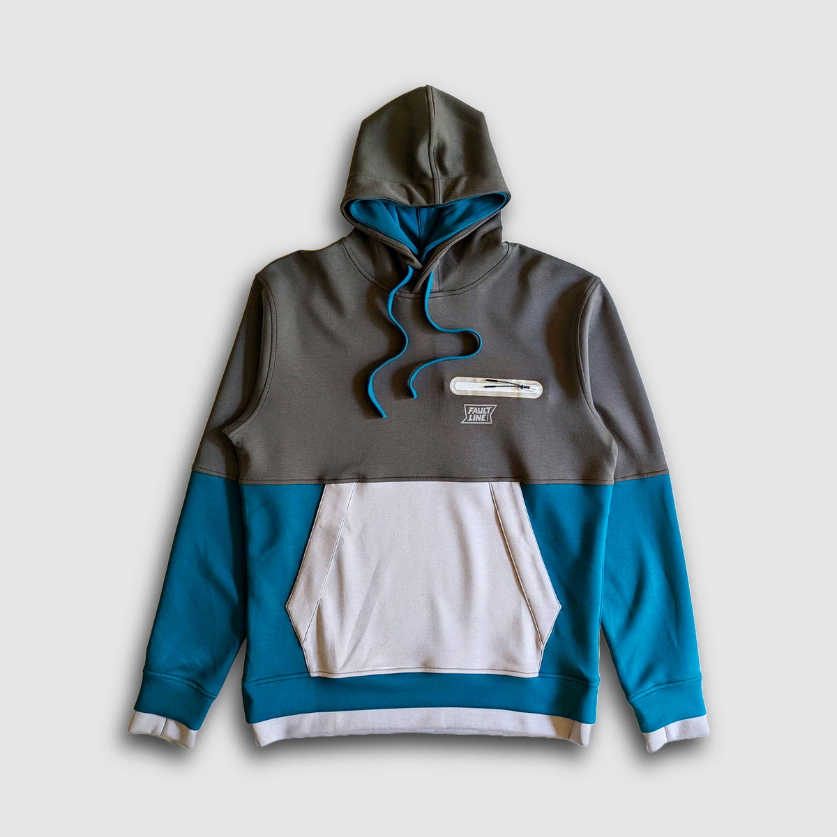 Cloud 9 Wind & Water Resistant Hoodie - Graphite/Teal | Faultline395
