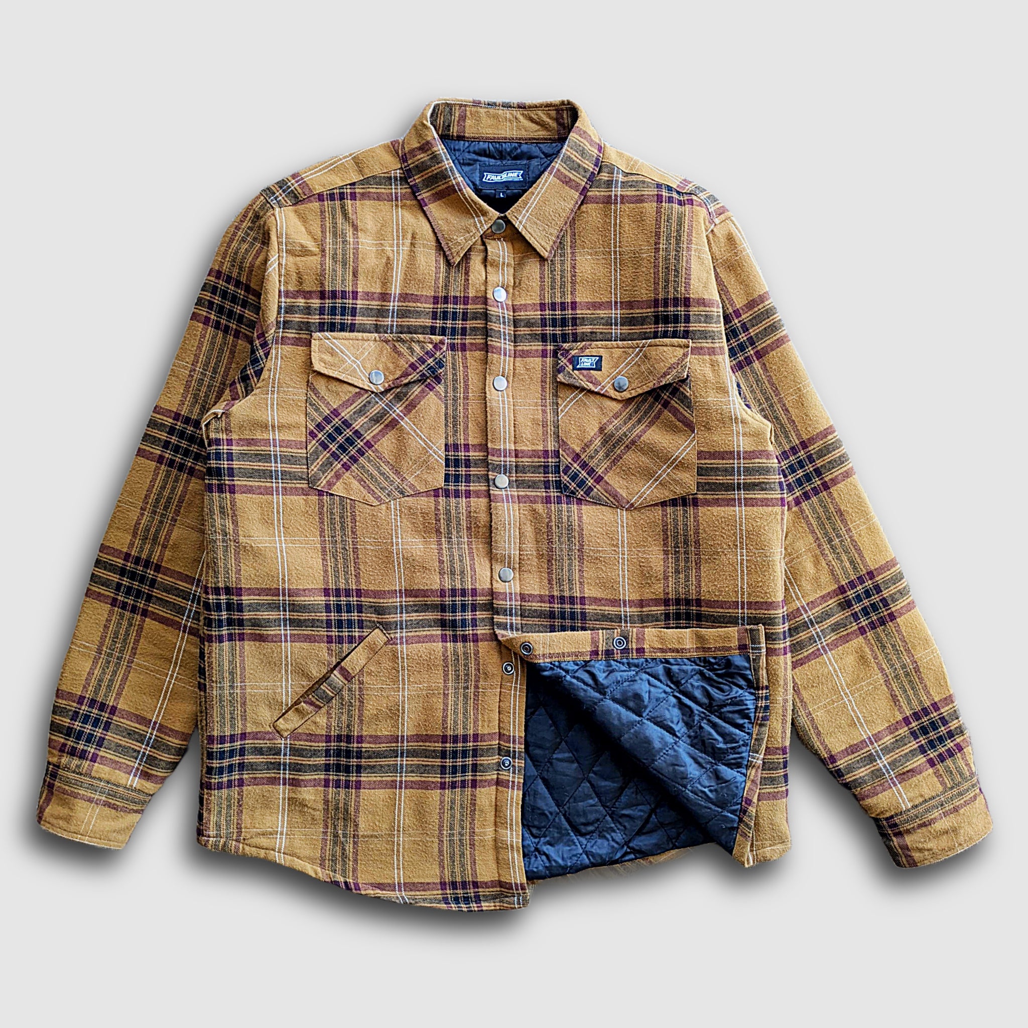 Juniper Insulated Flannel Shacket- Dijon/Maroon