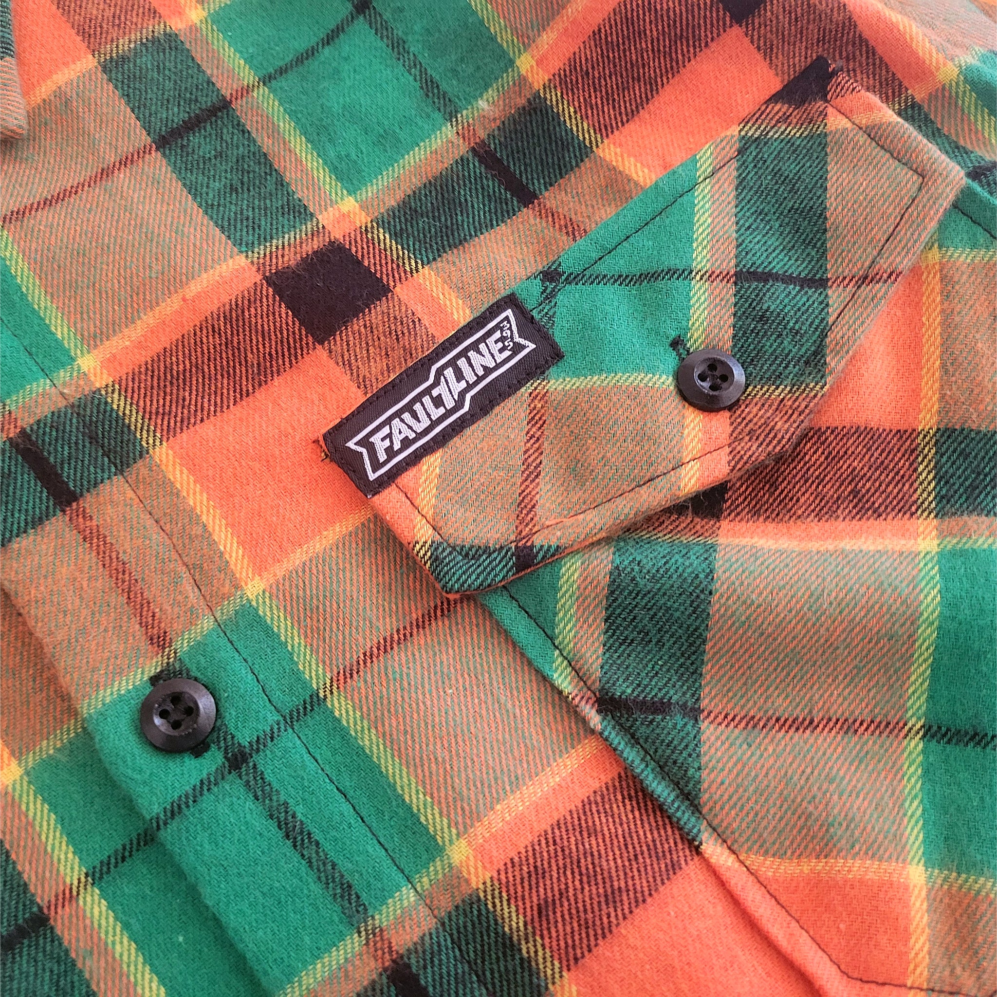 McCoy Button-up Flannel - Orange/Green/Black