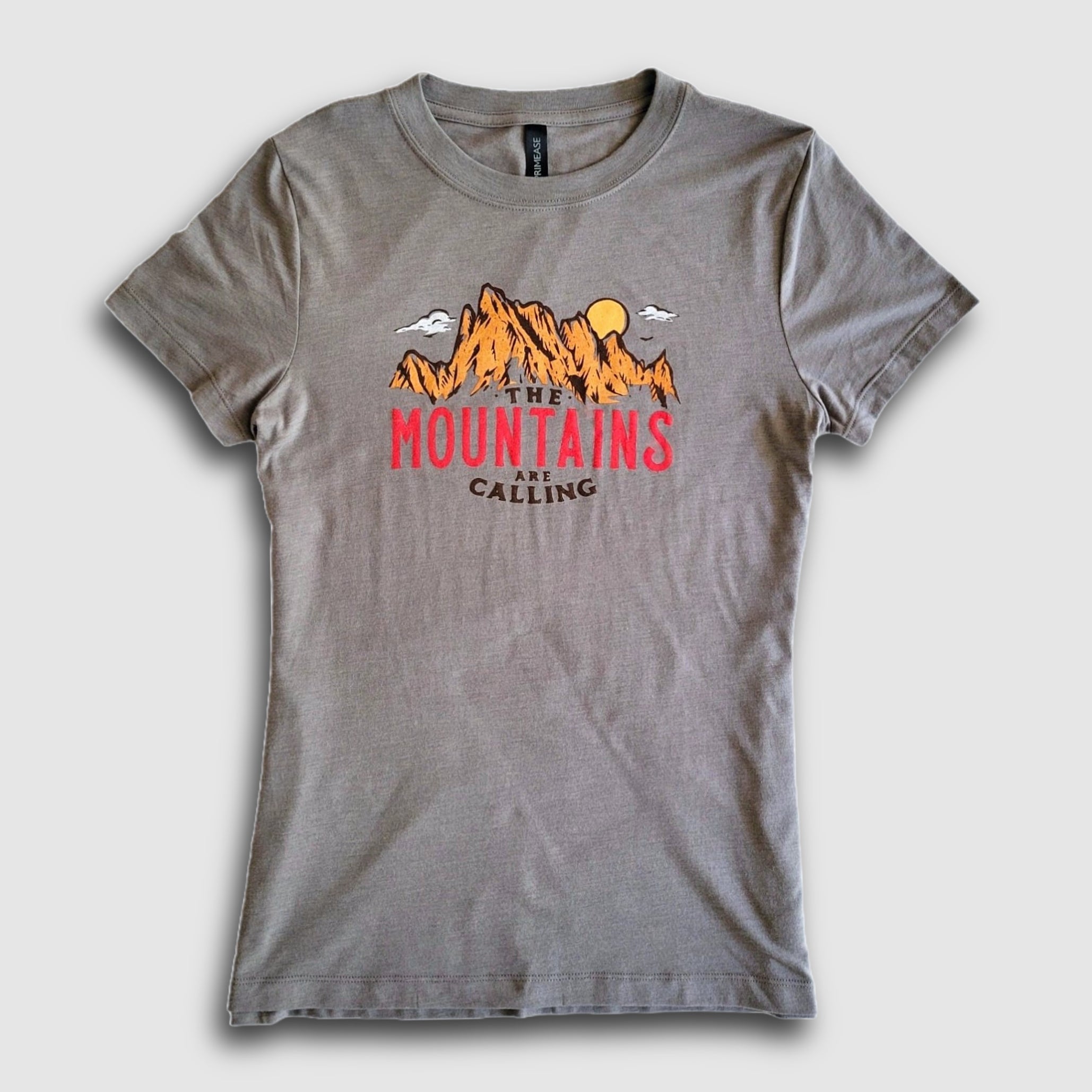 Women's Mtns Are Calling Tee - Heather Grey