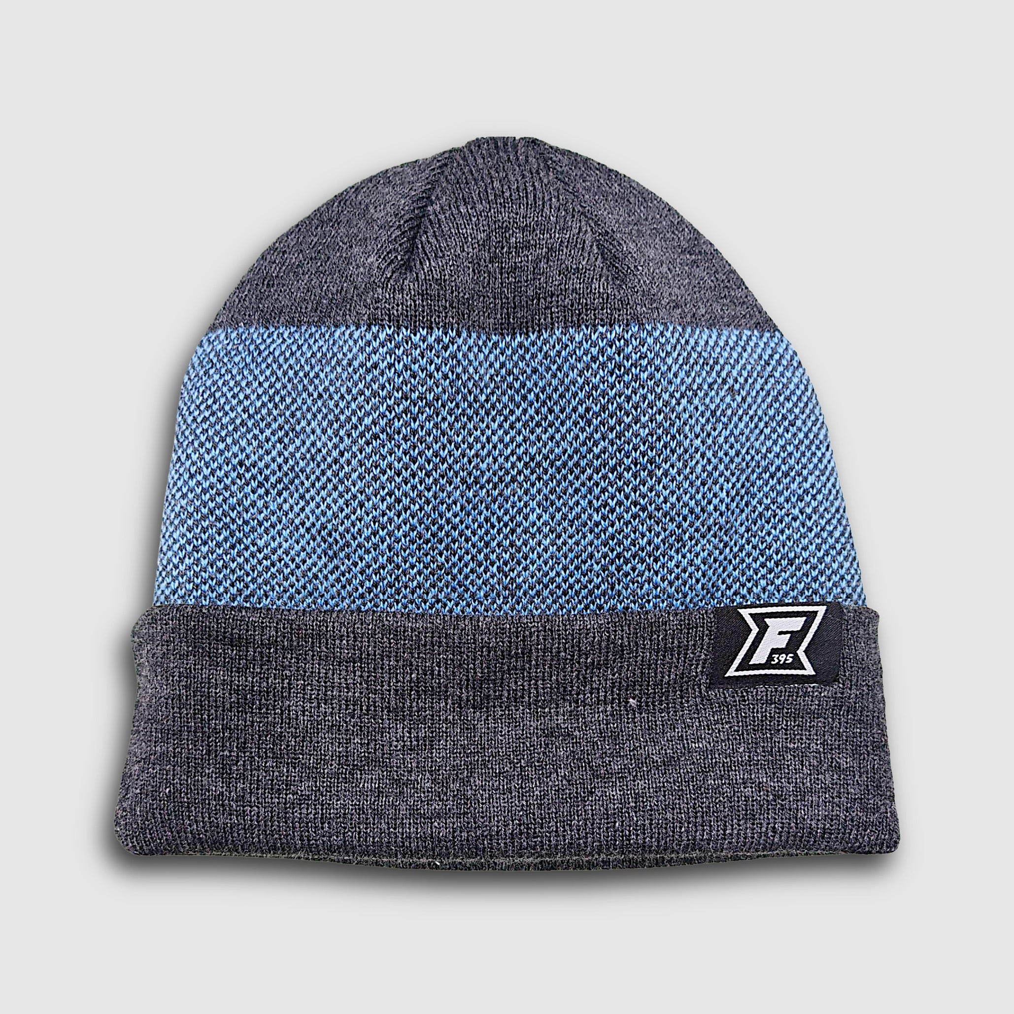 Birdseye Beanie - Charcoal/Sky Blue