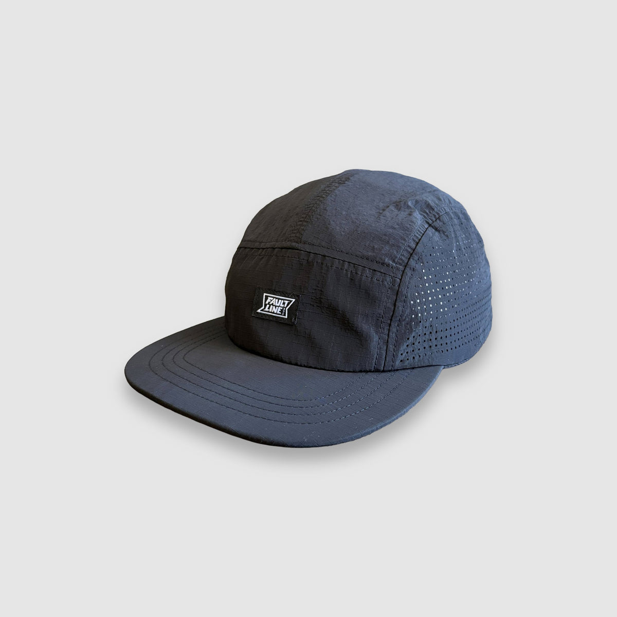 Crushable Ripstop 5-Panel Camper Hat - Black