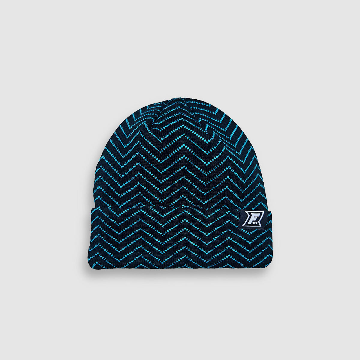 Chevron Beanie - Black/Teal