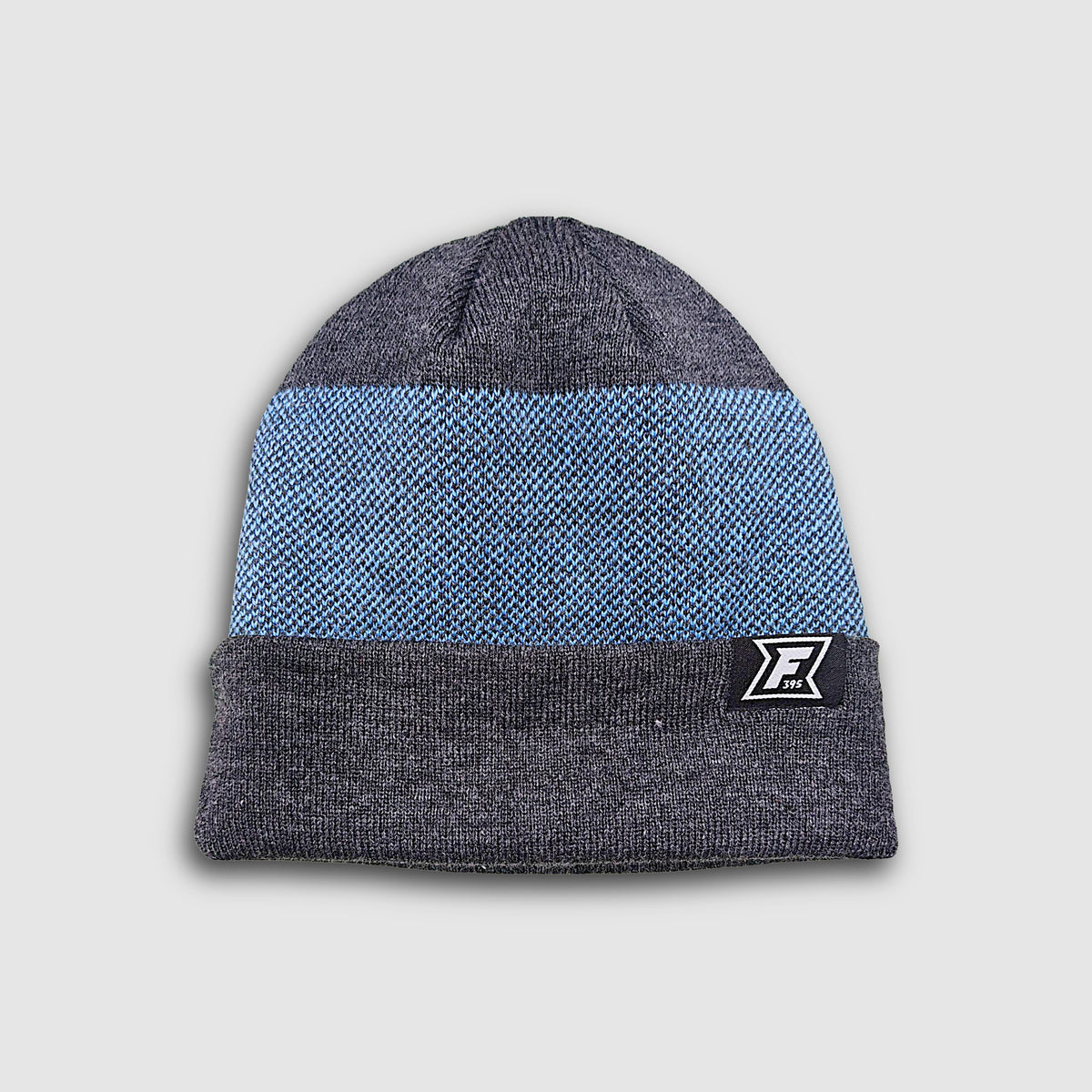 Birdseye Beanie - Charcoal/Sky Blue