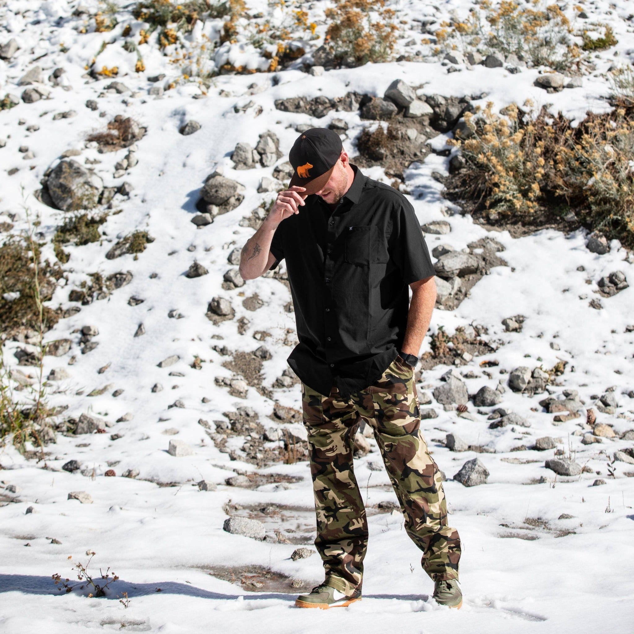 Langley Tech Button Up Shirt - Blackout