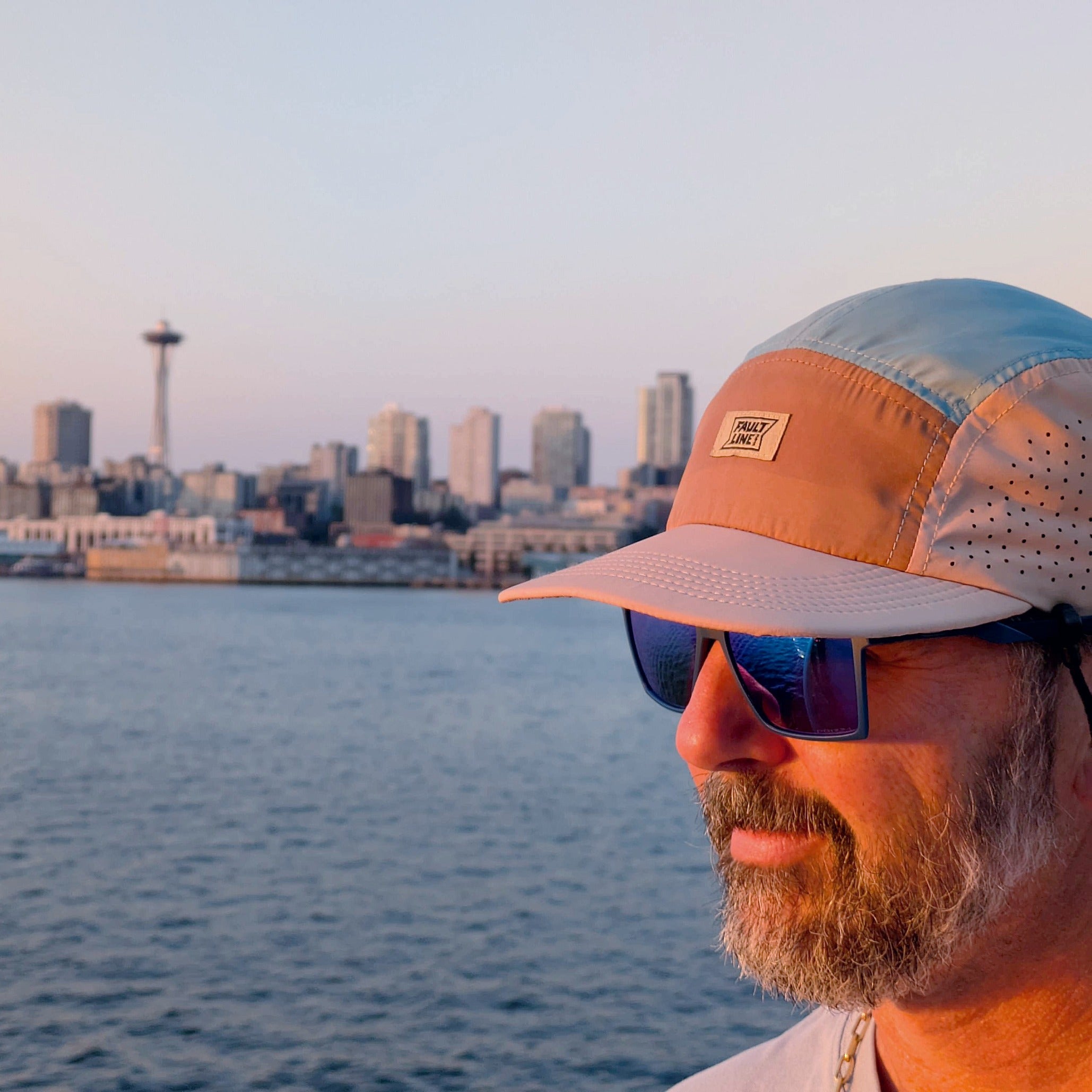 Crushable 5-Panel Camper Hat - Tan/Teal