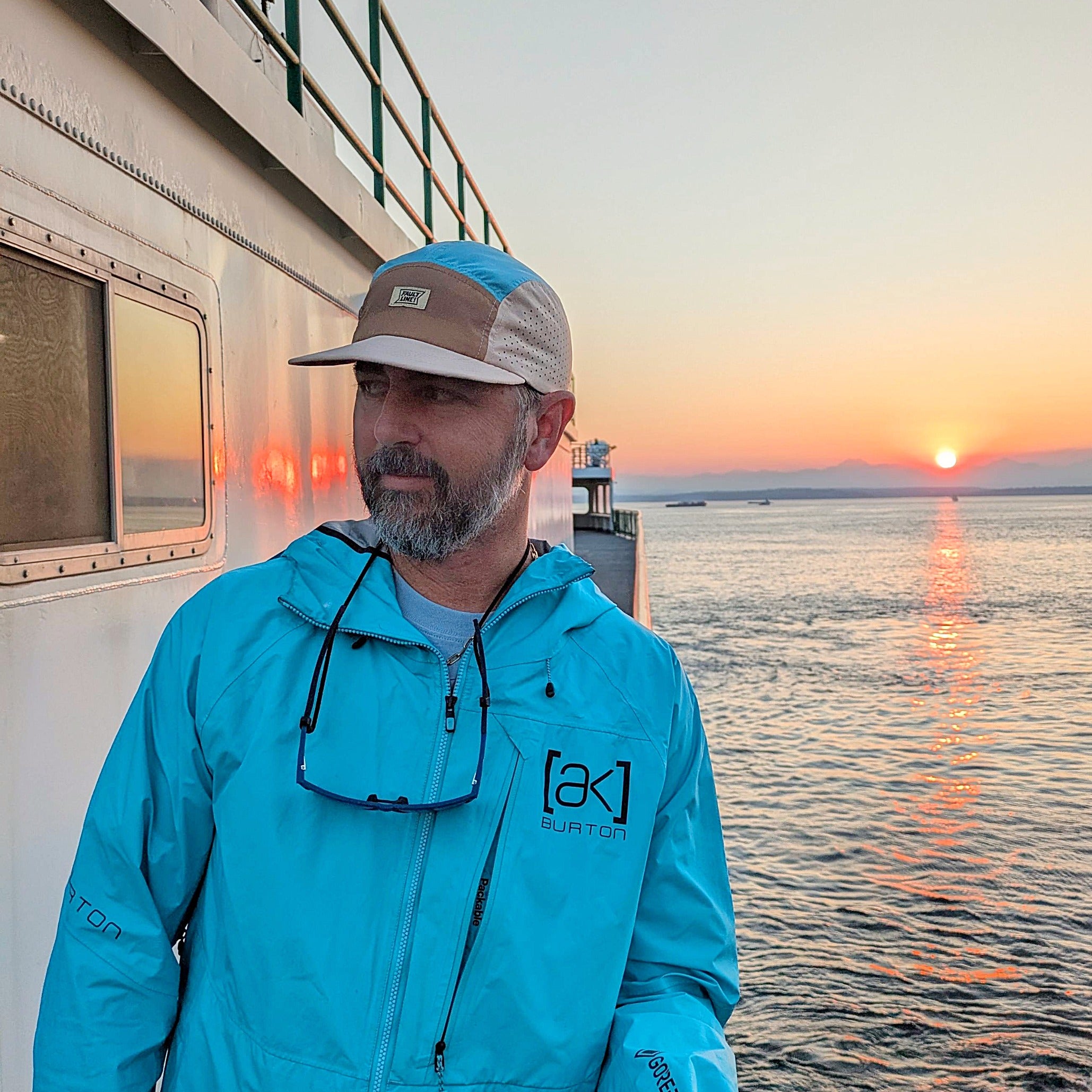 Crushable 5-Panel Camper Hat - Tan/Teal