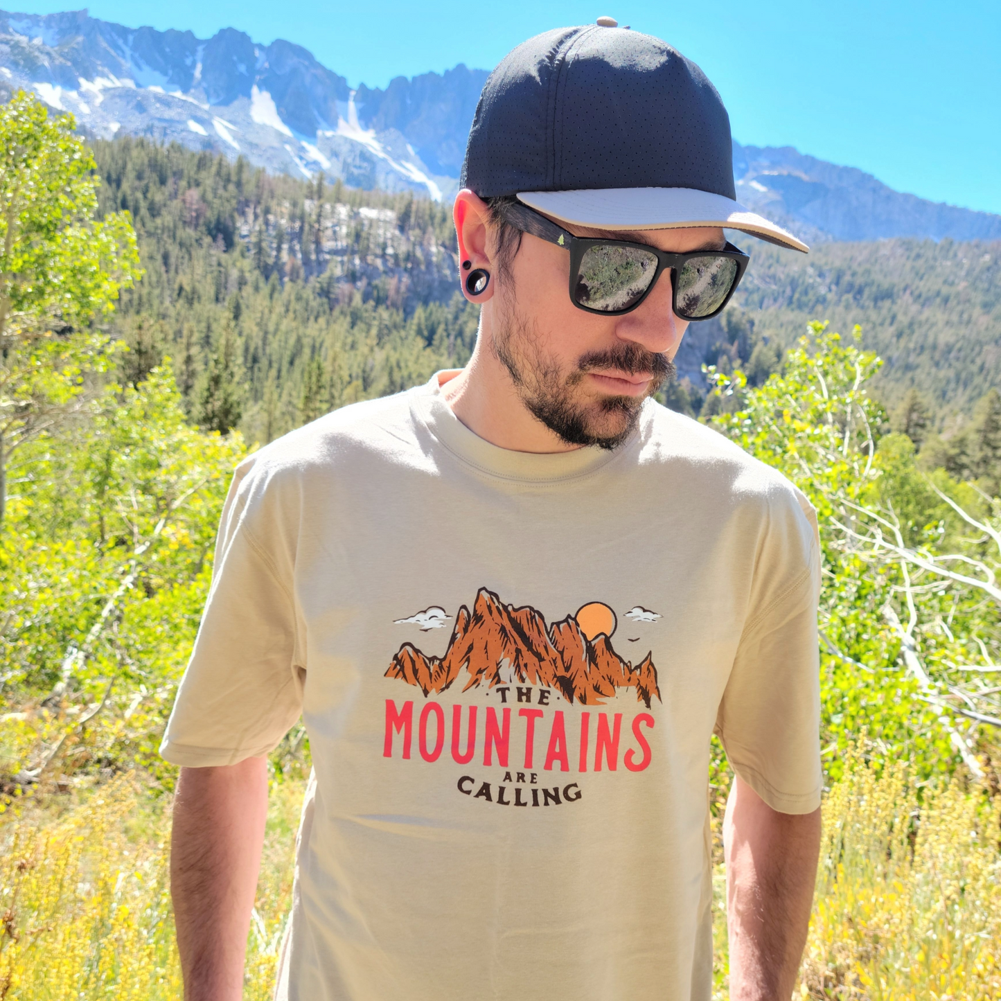 Mountains Are Calling Tee - Tan