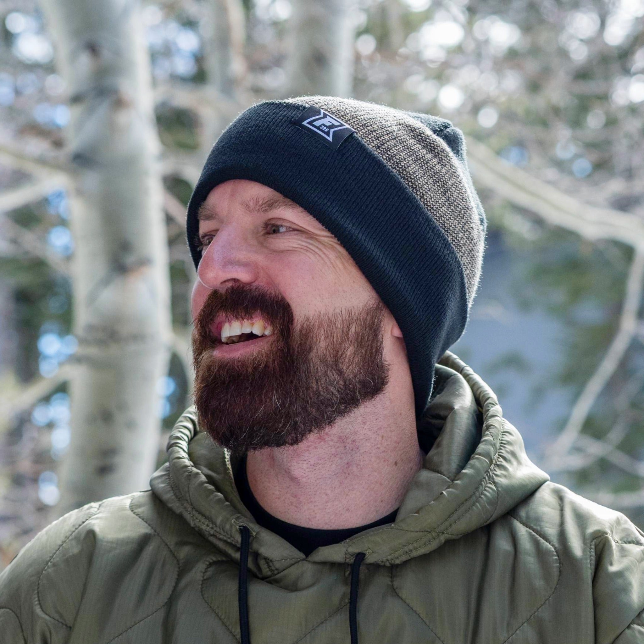 Birdseye Beanie - Black/Tan