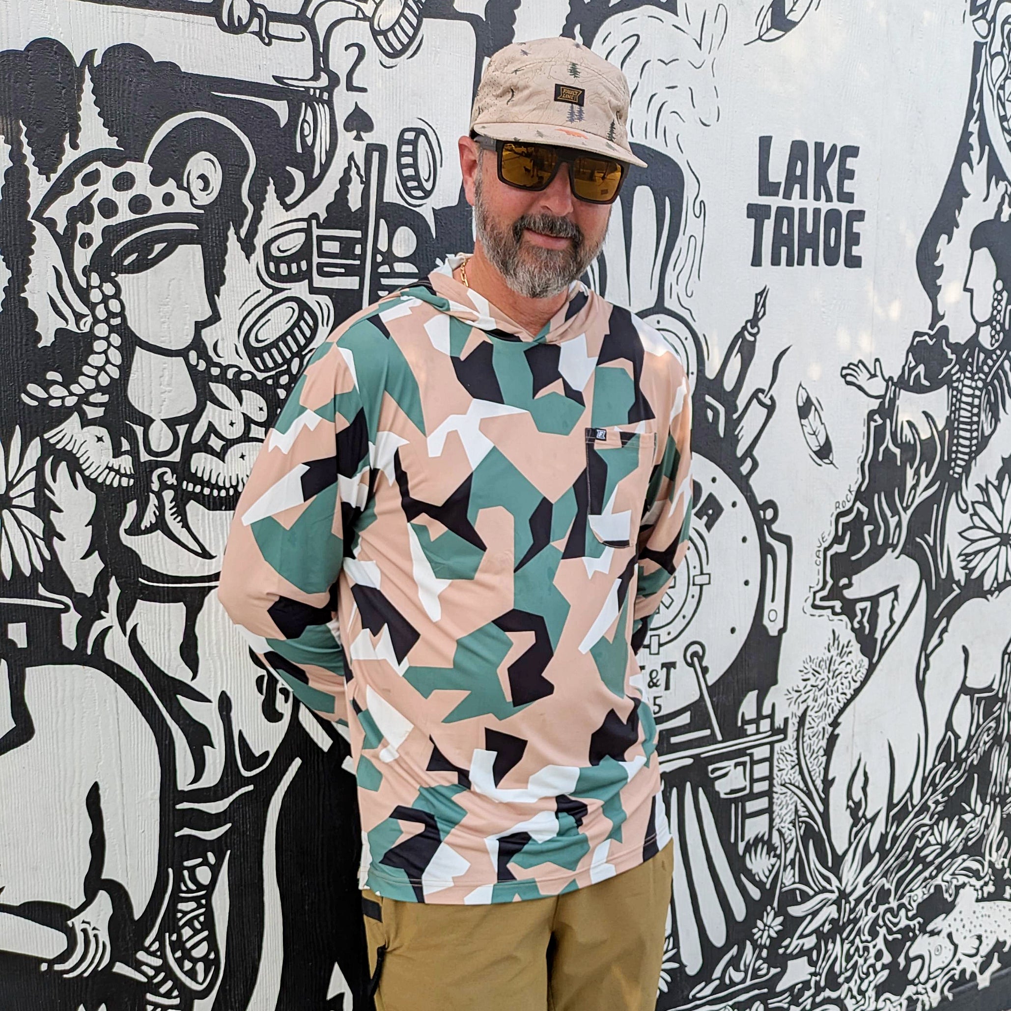 Carson Sun Hoodie - Tan Swedish Camo