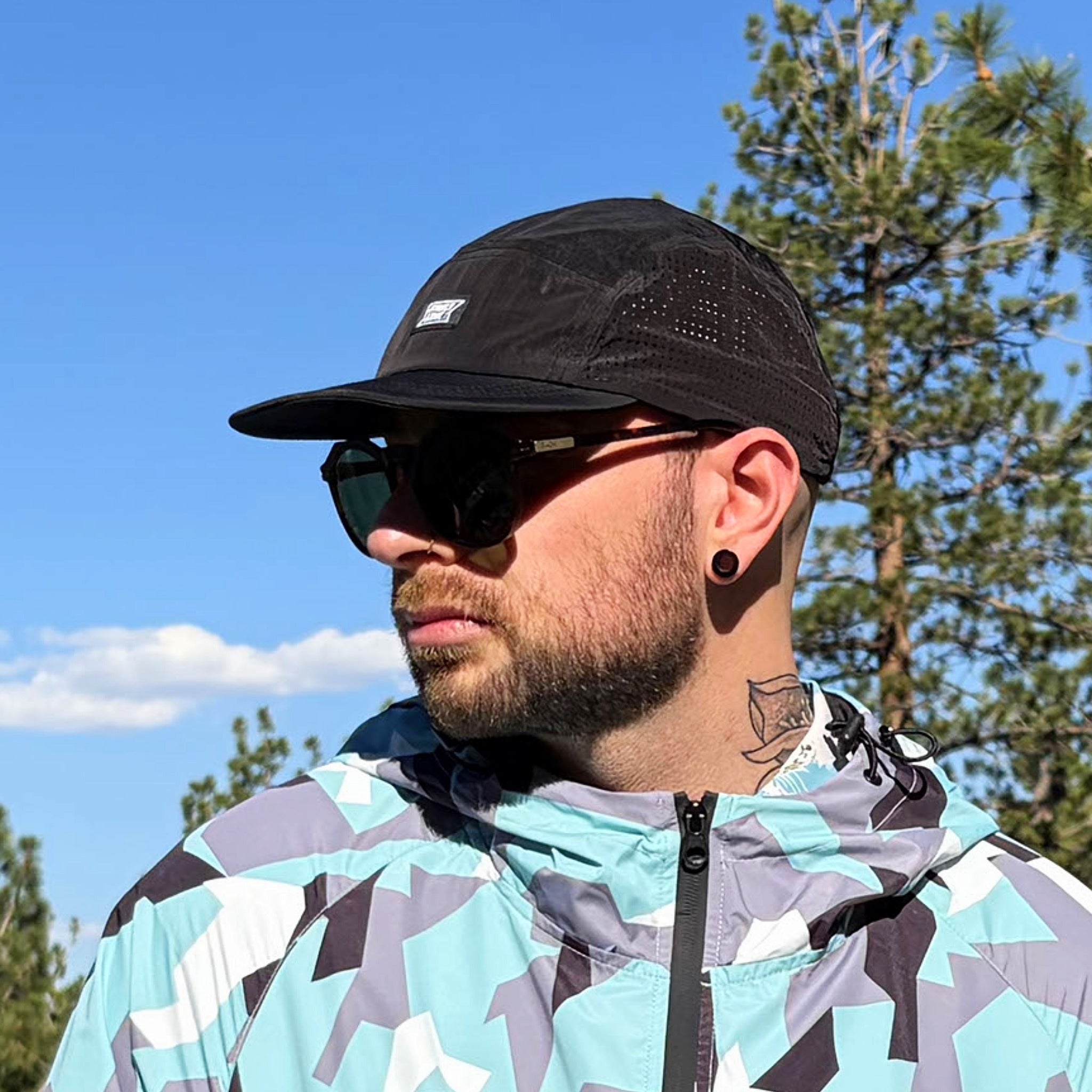 Crushable 5-Panel Camper Hat - Black Ripstop
