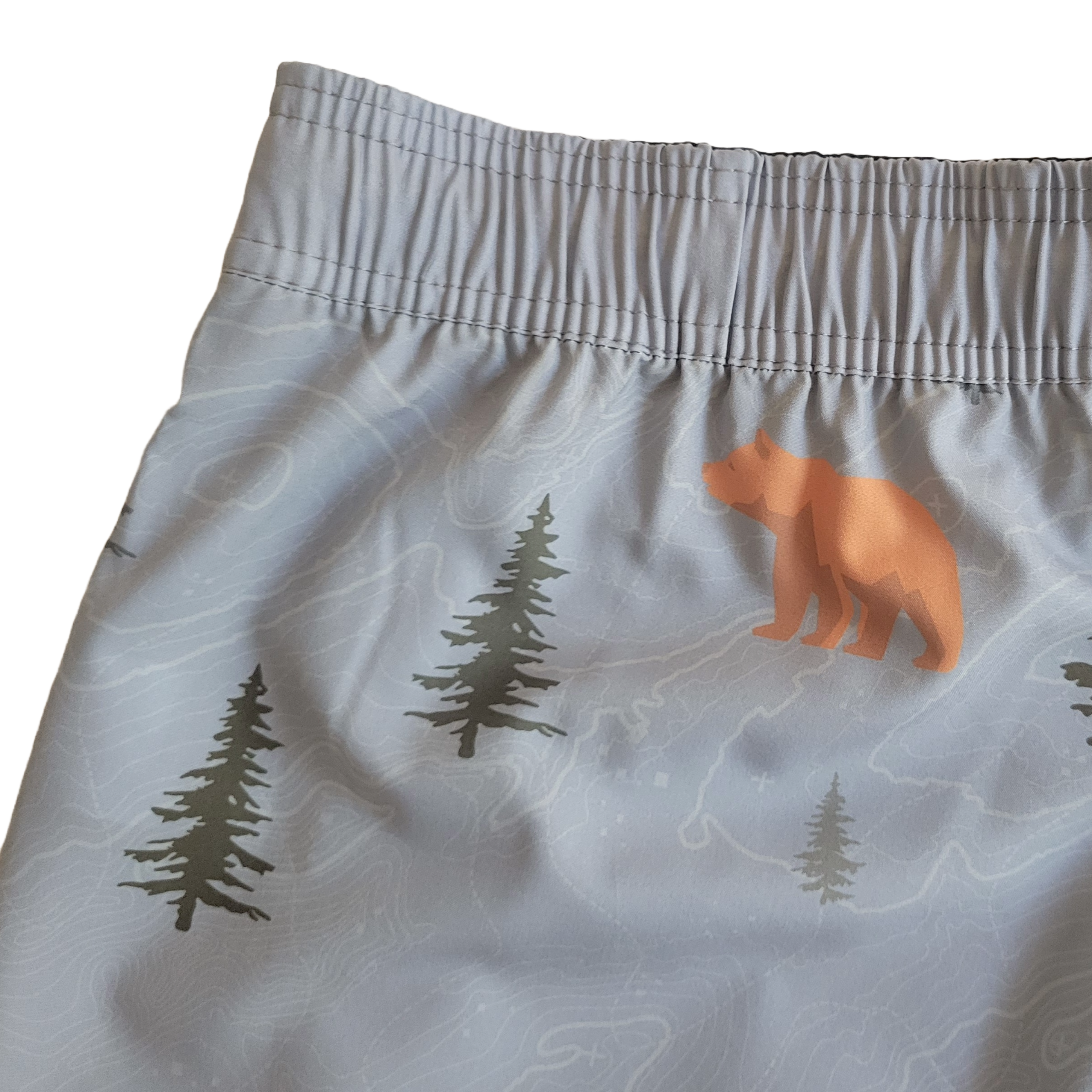 Langley Stretch Short - Grey Bear Print