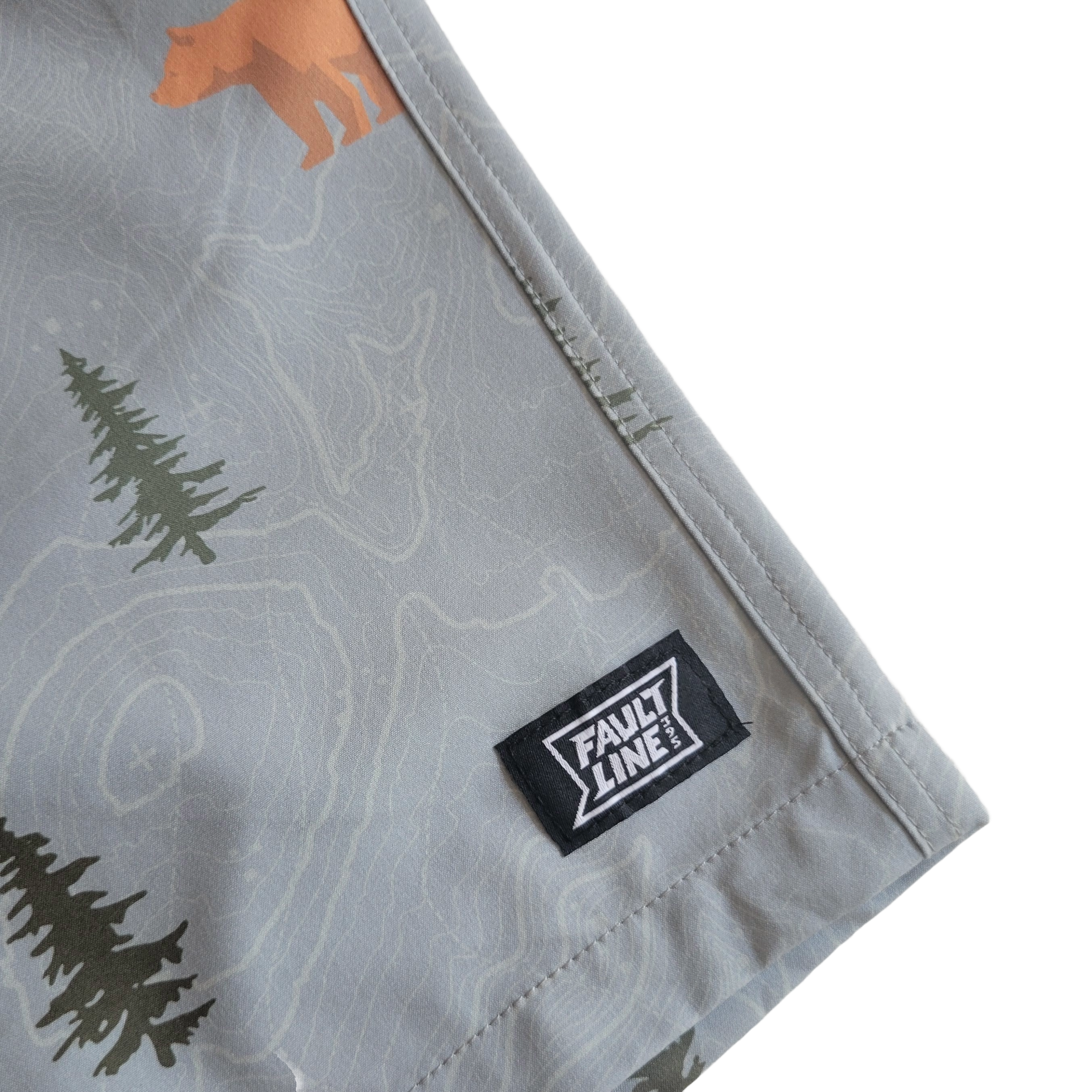 Langley Stretch Short - Grey Bear Print