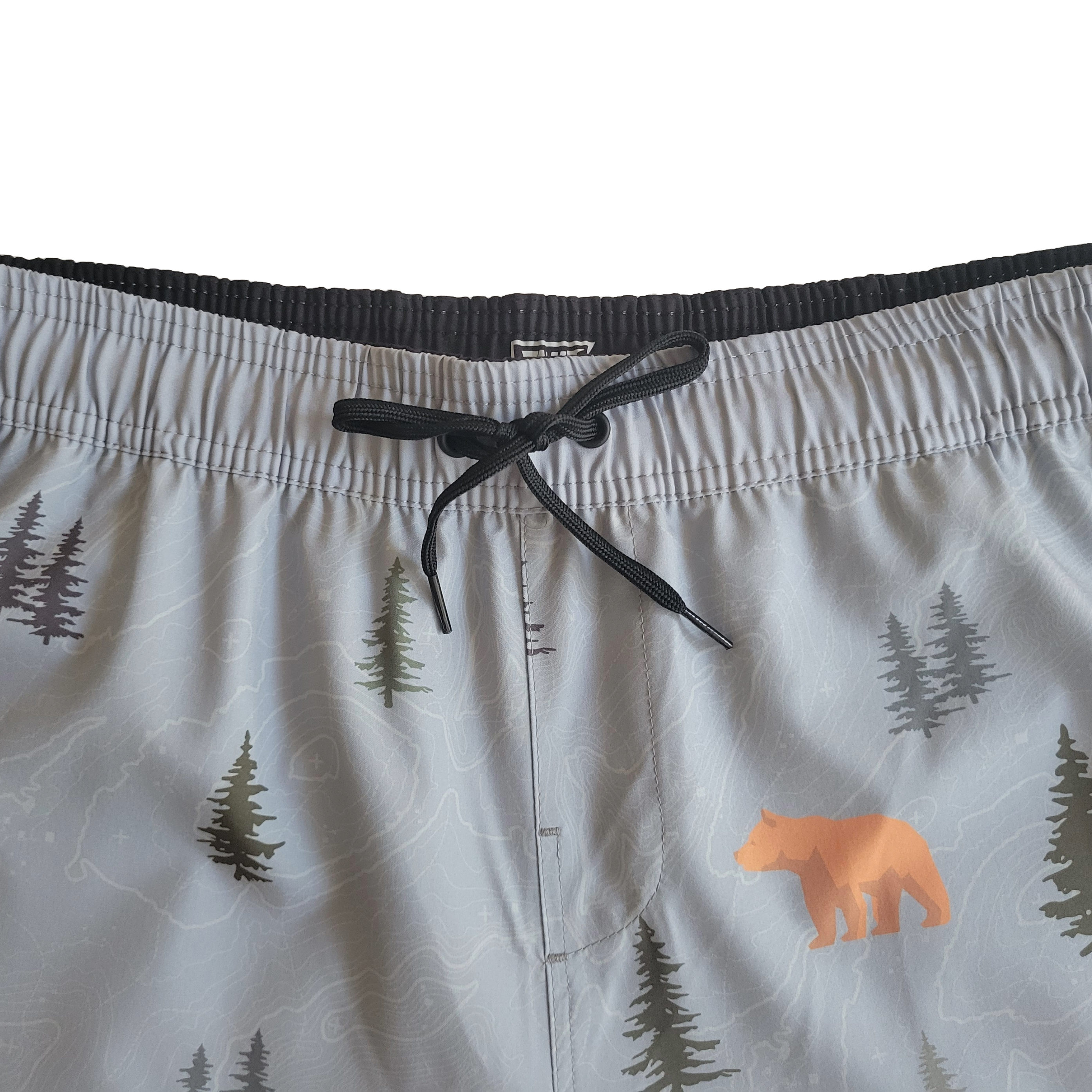 Langley Stretch Short - Grey Bear Print