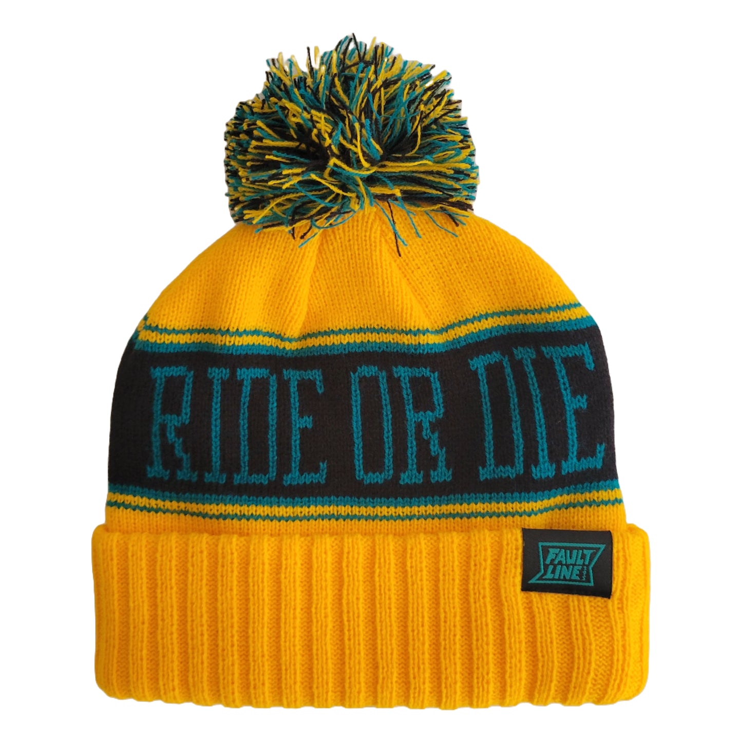 Ride or Die Beanie - Gold/Teal