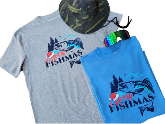Merry Fishmas Mammoth Lakes! Pre-Order your Fishmas Tech Cotton T-Shirt now.