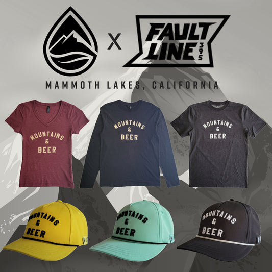 Mountains & Beer merch | Faultline395 x Distant Brewing Collab