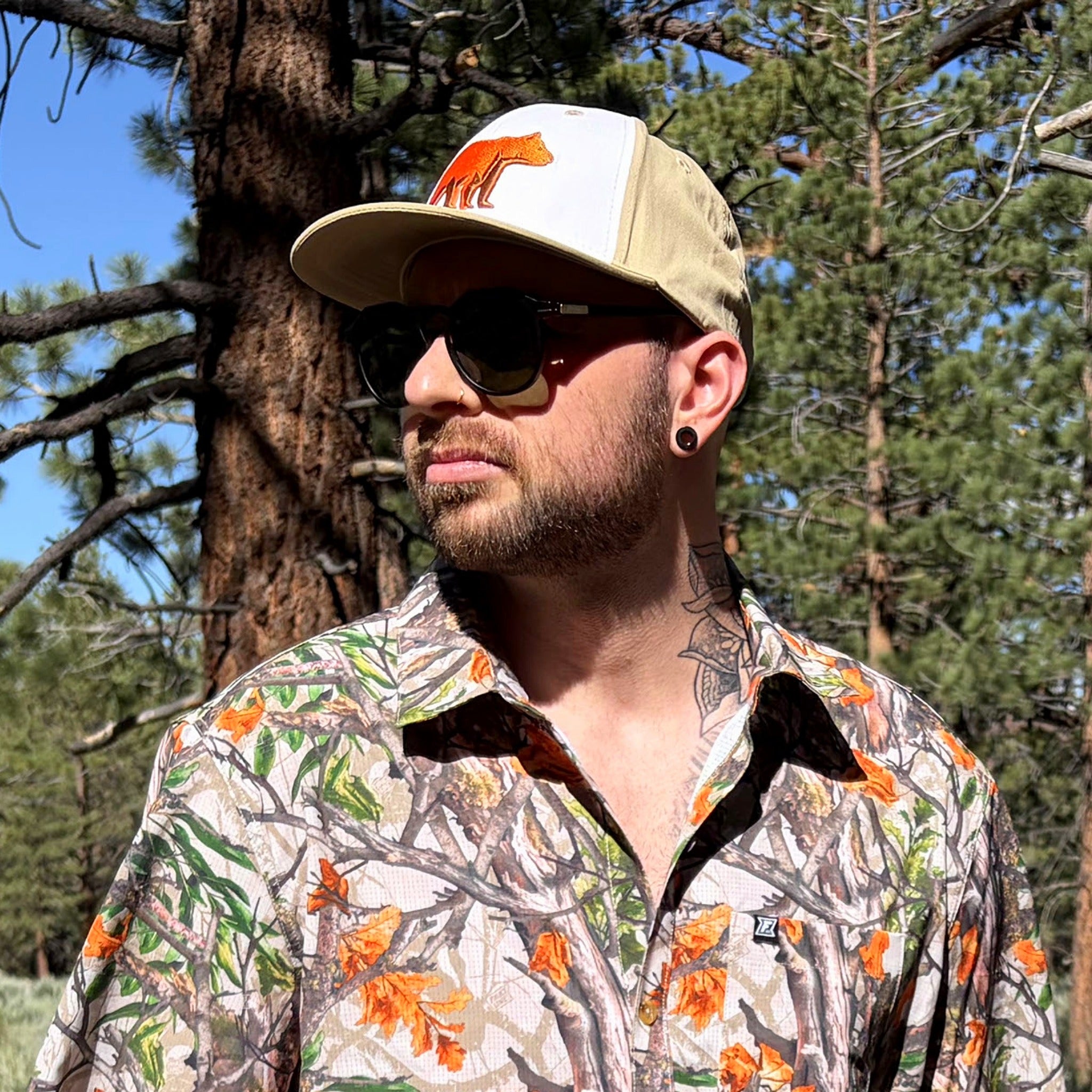 Big Bear Snapback Hat - Tan