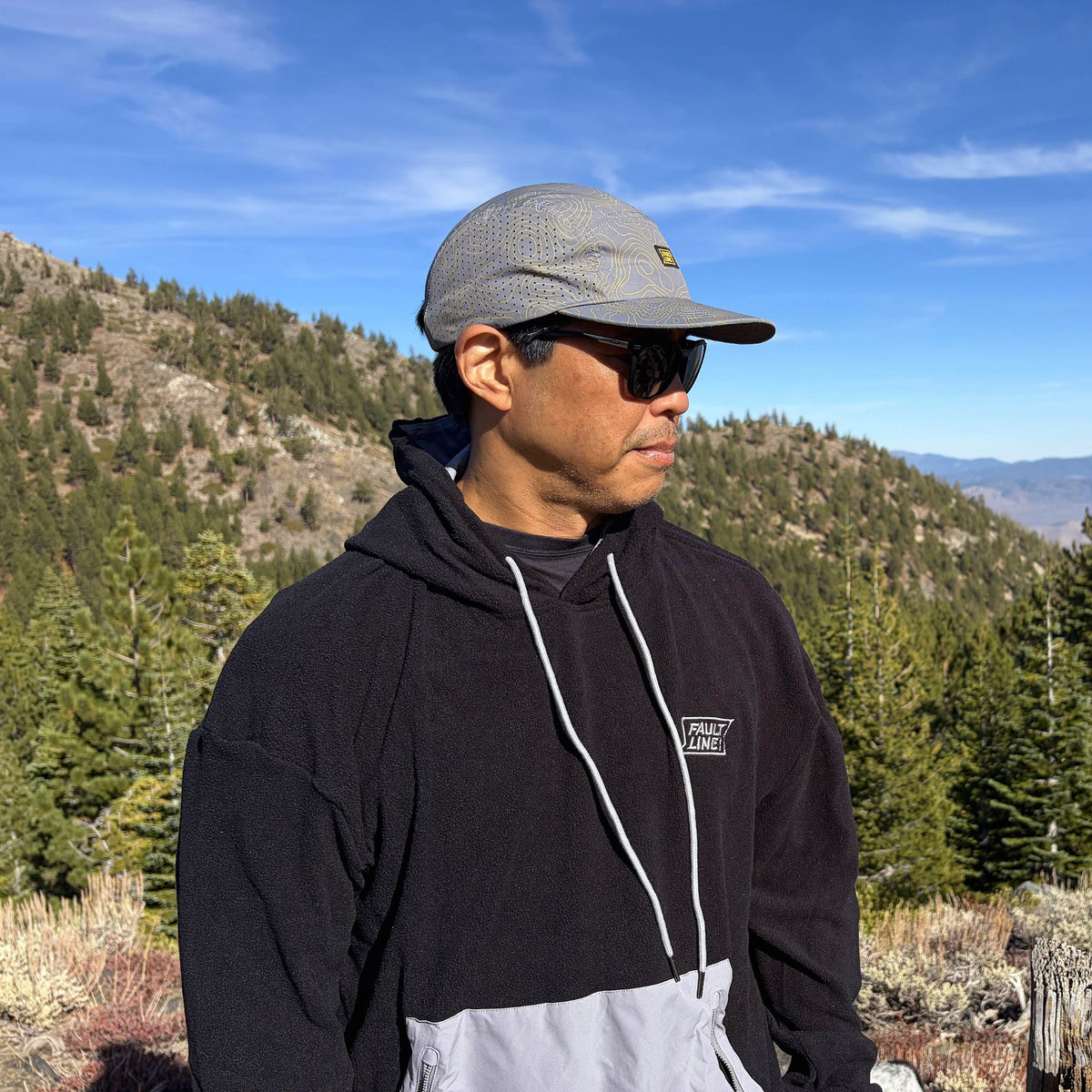 Stretch Microfleece Hoodie - Black/Gray