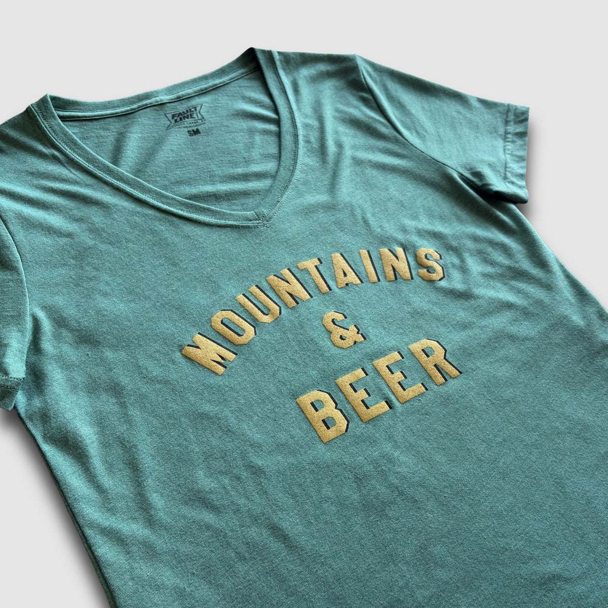 Women's Mountains & Beer V-Neck T-Shirt - Alpine