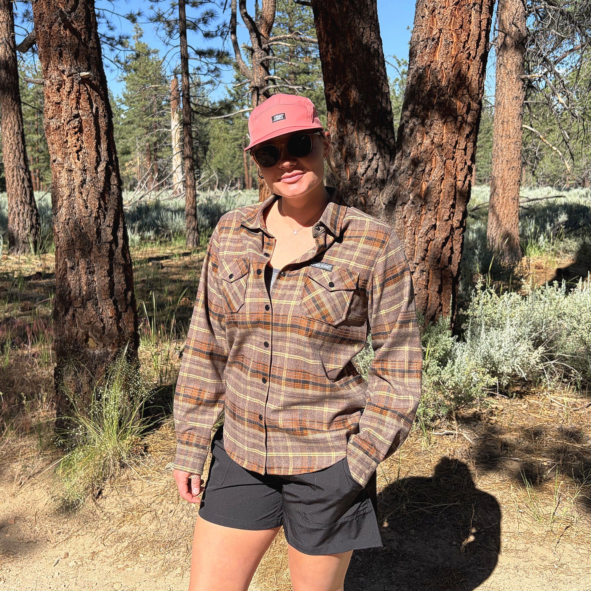 Women's Highland Tech Flannel - Heather Brown/Tan