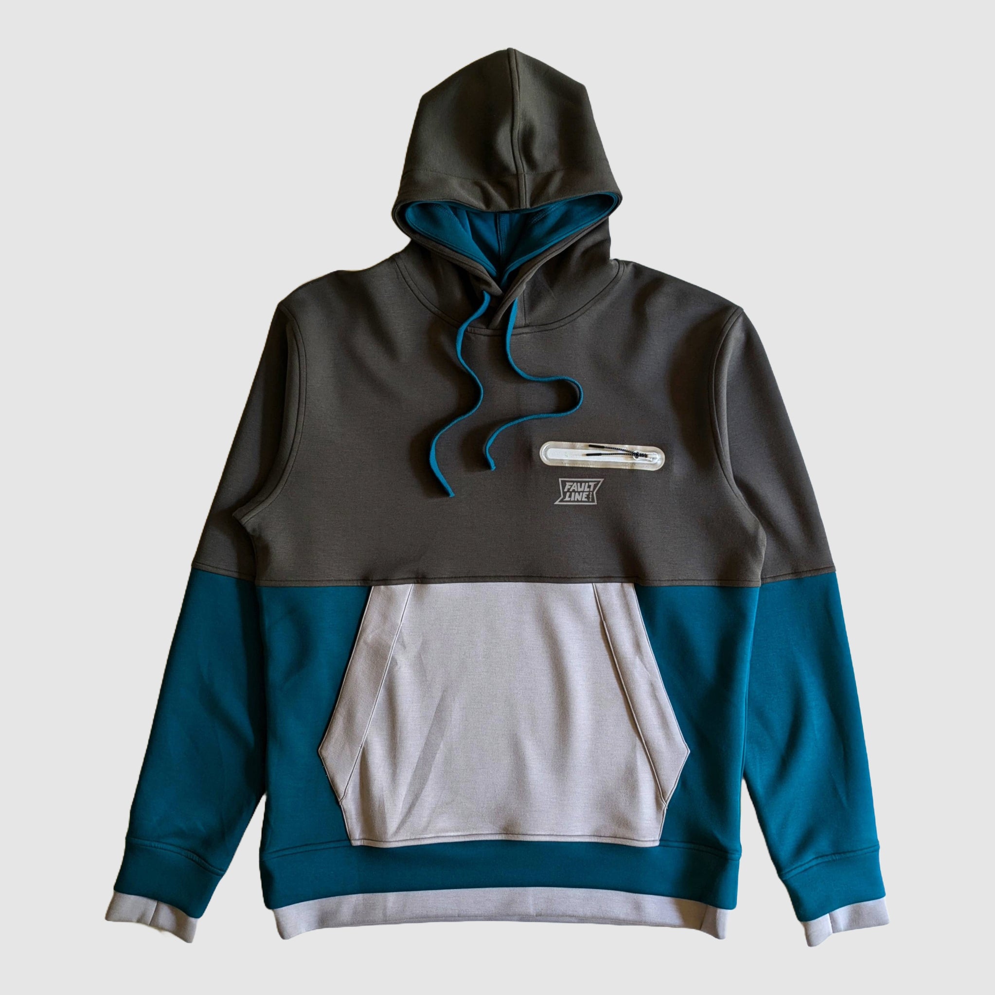 Resist Double Hood Hoodie - Graphite/Teal