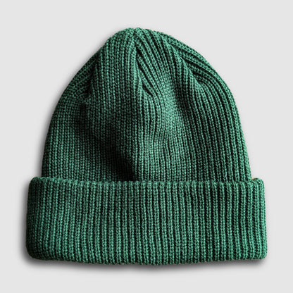 2-Tone Split Color Beanie - Forest/Gold