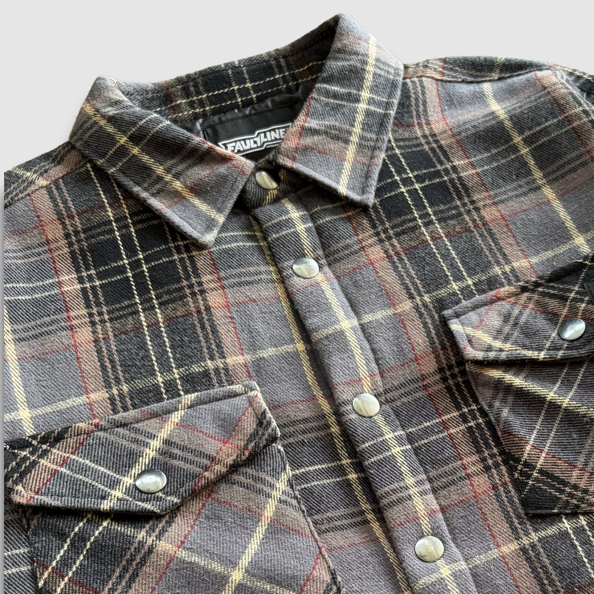 Juniper Insulated Flannel Shacket - Gray/Black/Tan