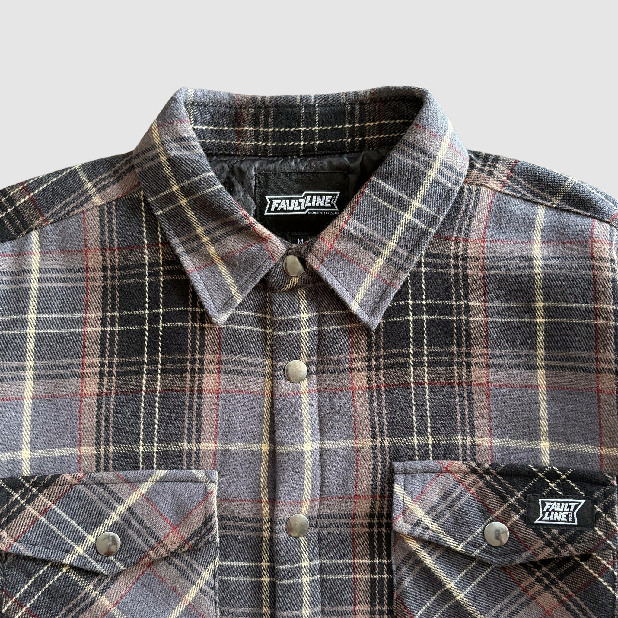 Juniper Insulated Flannel Shacket - Gray/Black/Tan