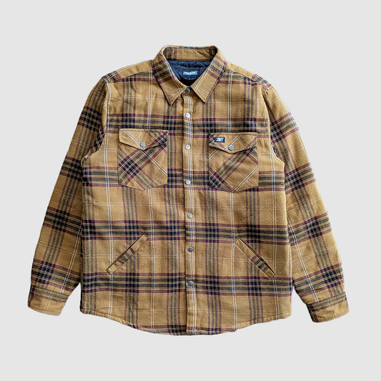 Juniper Insulated Flannel Shacket - Dijon/Maroon