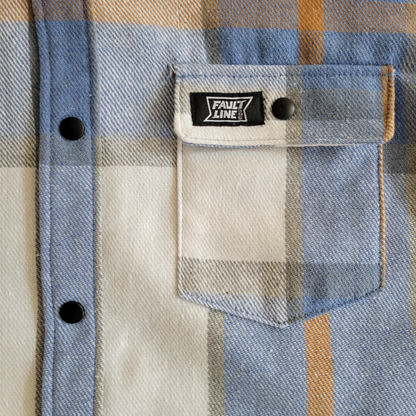 Bodie Snap Flannel - Blue/Cream