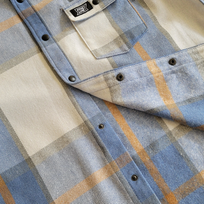 Bodie Snap Flannel - Blue/Cream