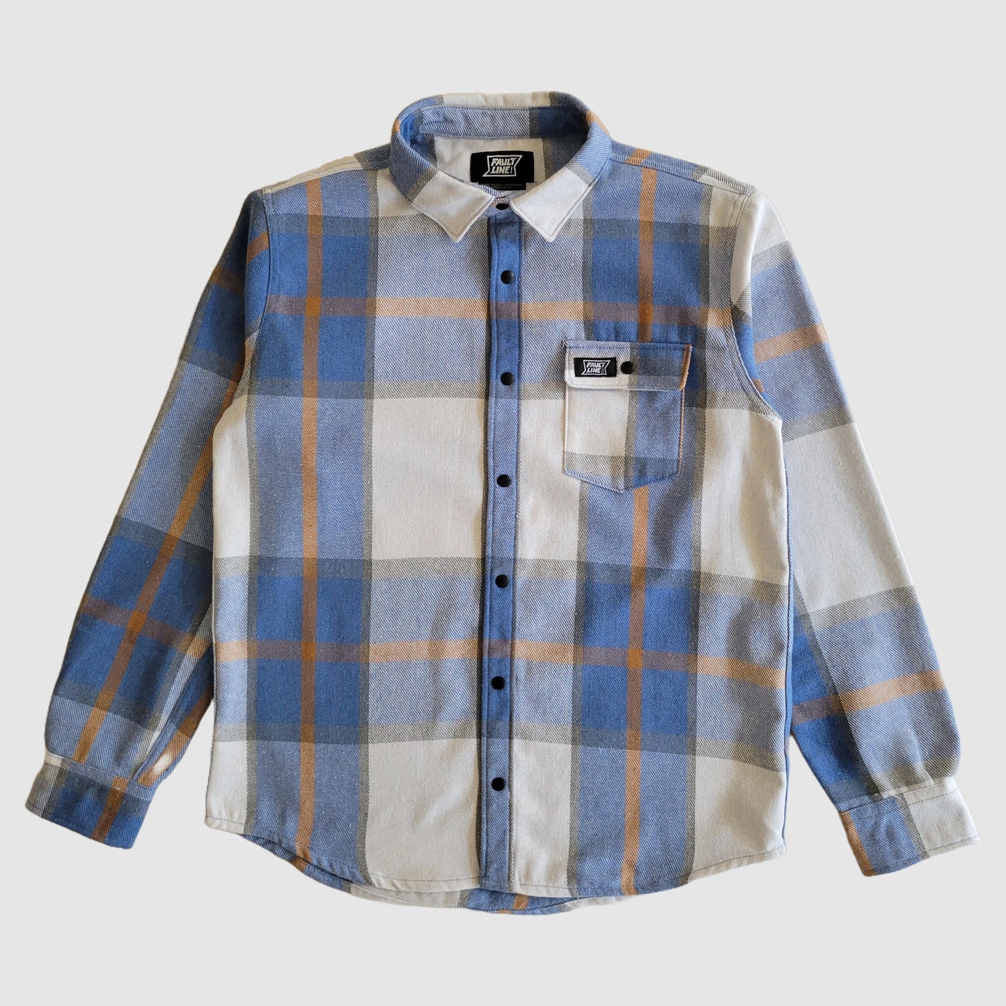 Bodie Snap Flannel - Blue/Cream