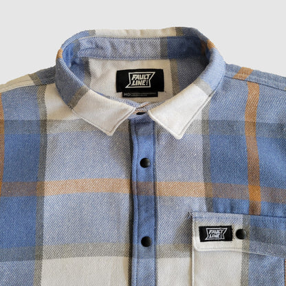 Bodie Snap Flannel - Blue/Cream