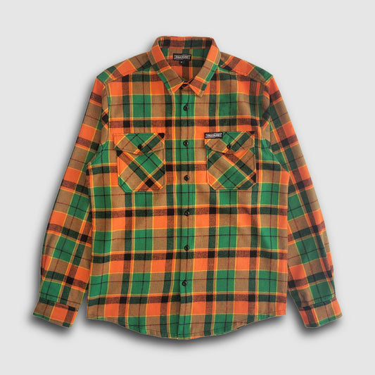 McCoy Button-up Flannel - Orange/Green/Black