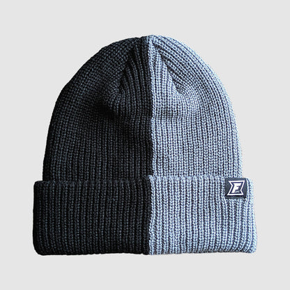 Shot of the 2Tone Beanie from Fautlline395 in Black and Gray.