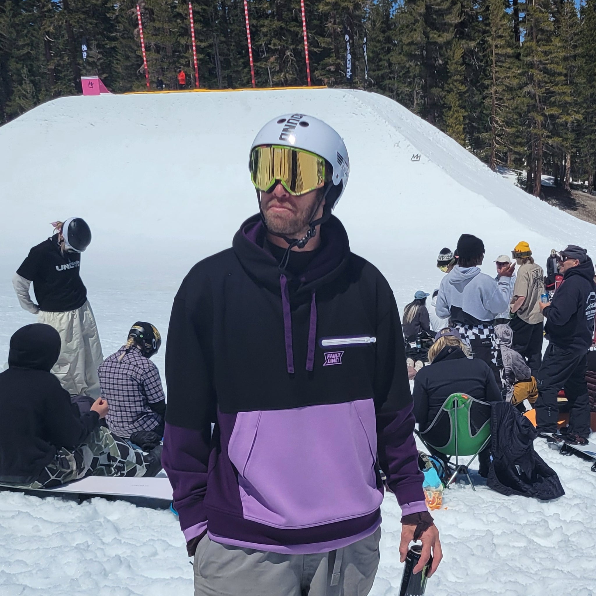 Front view of model wearing Cloud 9 Double Hoodie emphasizing fit and style