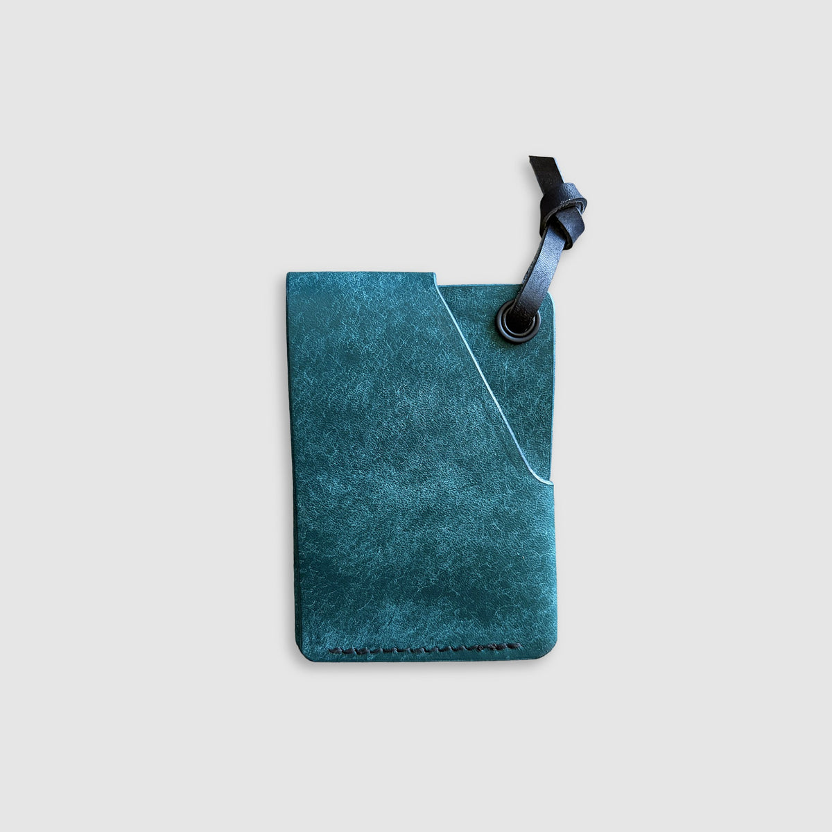 Compact Leather Snap Wallet - Teal