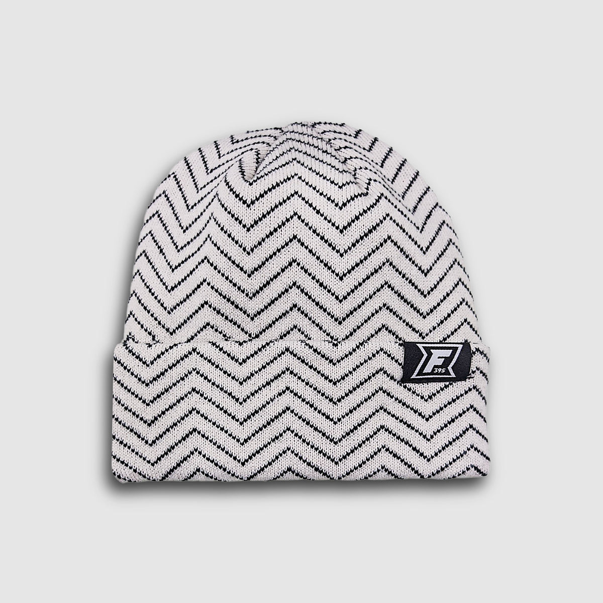 Chevron Beanie - Cream/Black