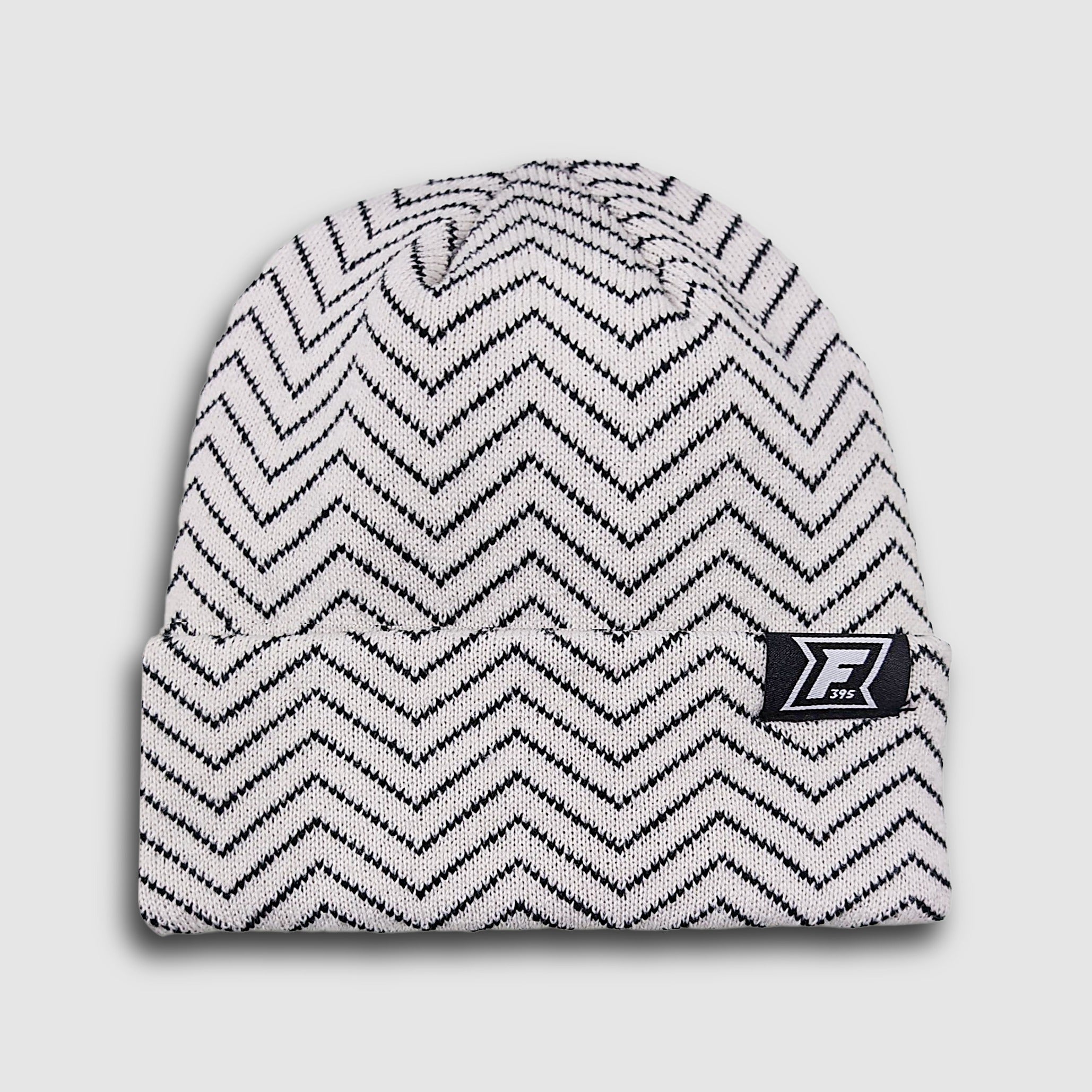 Chevron Beanie - Cream/Black