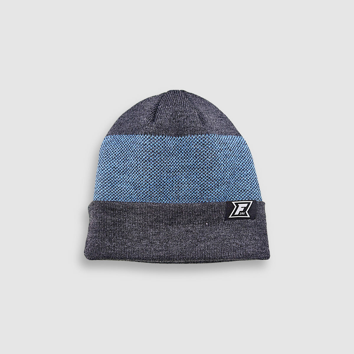 Birdseye Beanie - Charcoal/Sky Blue