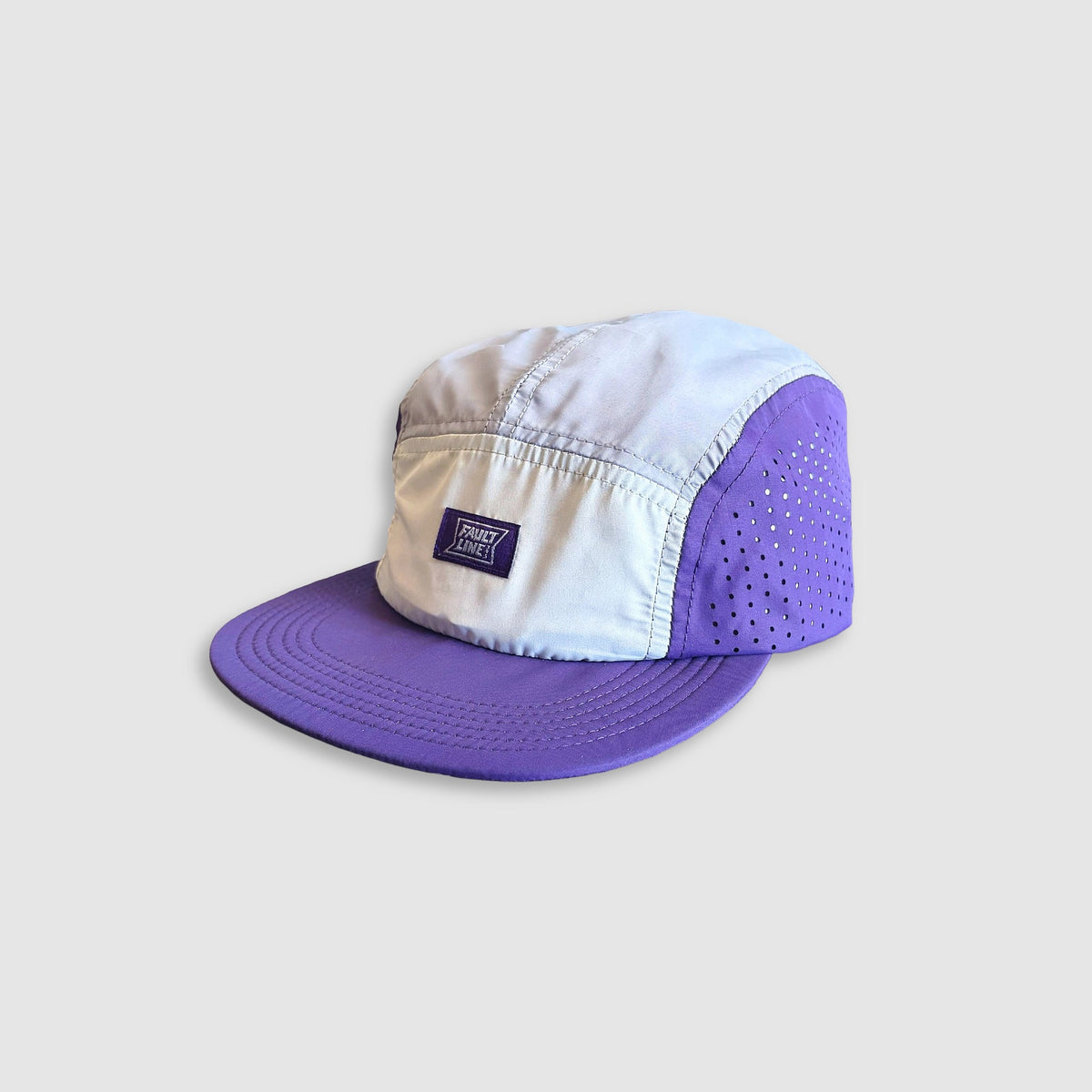 Crushable 5-Panel Camper Hat - Purple/Gray