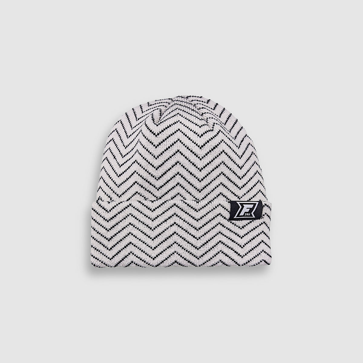 Chevron Beanie - Cream/Black
