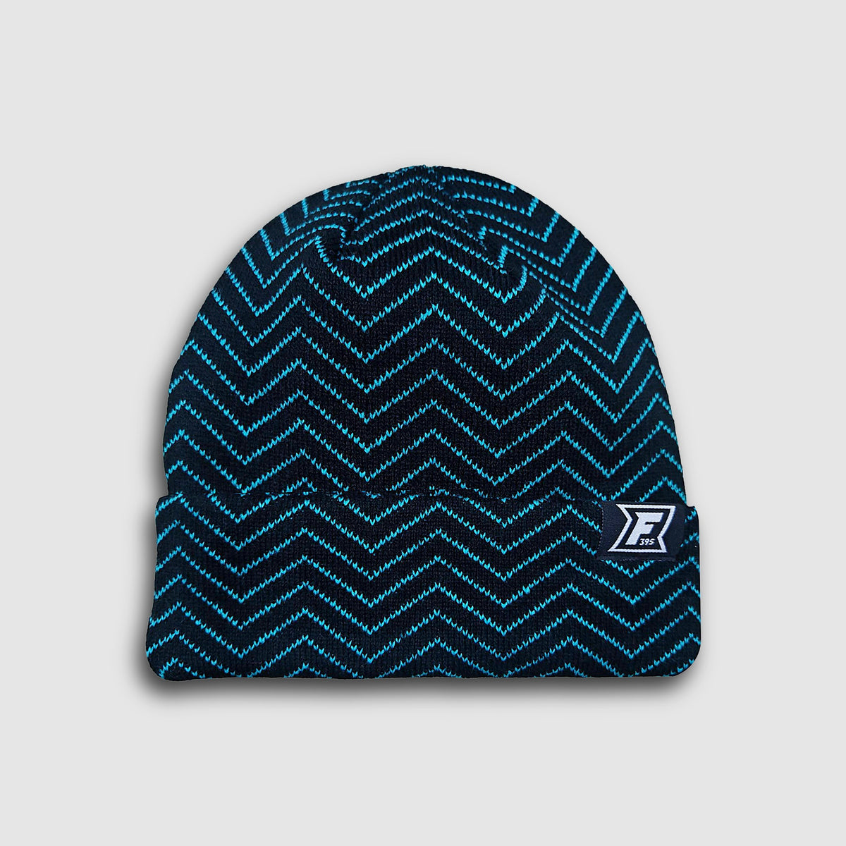 Chevron Beanie - Black/Teal