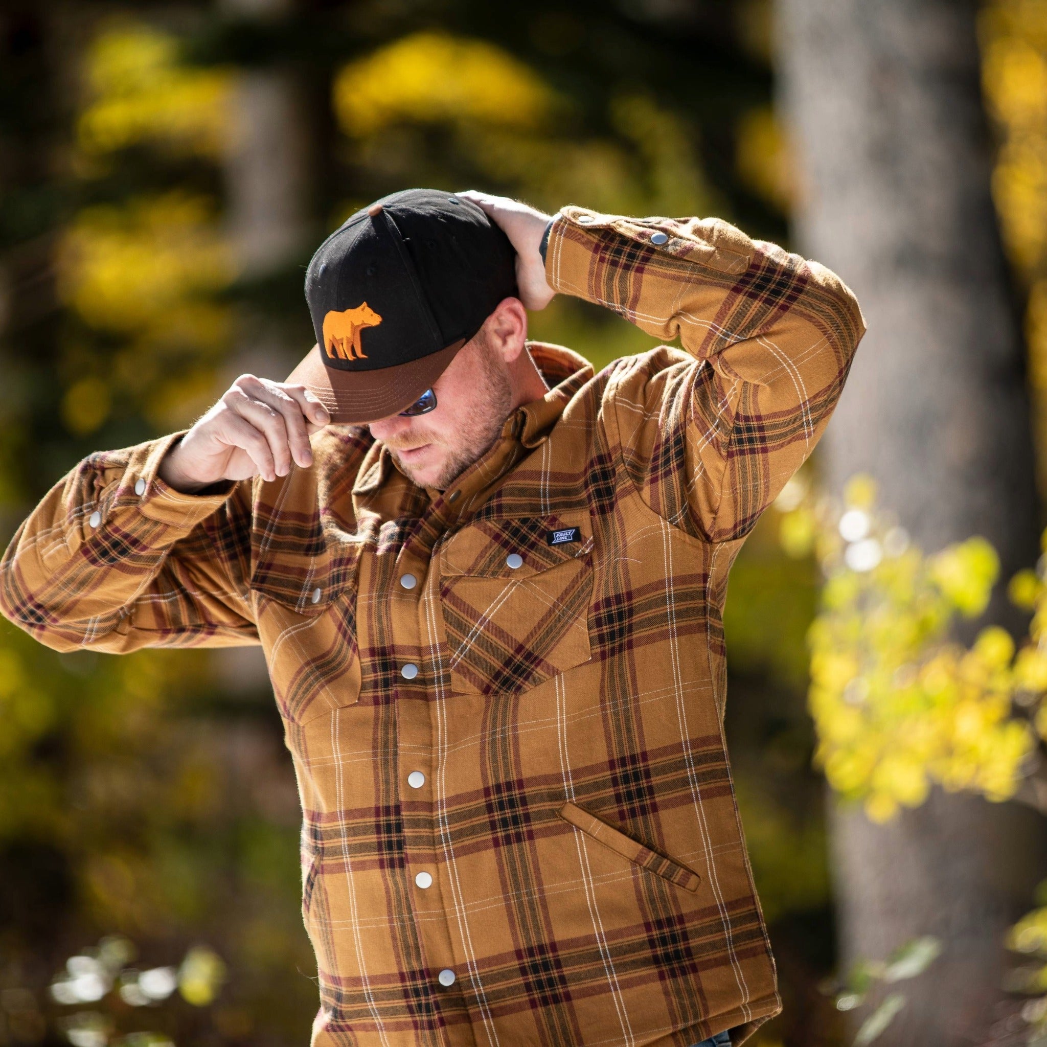 Juniper Insulated Flannel Shacket - Dijon/Maroon | Faultline395