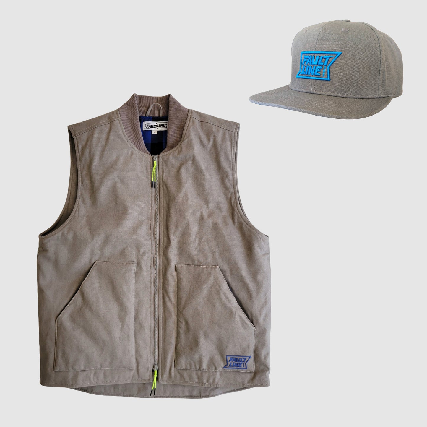 Insulated Vest & Hat Combo - Blue Buffalo Check