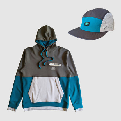 Cloud 9 Hoodie & Ultralight Hat Combo - Grey/Teal